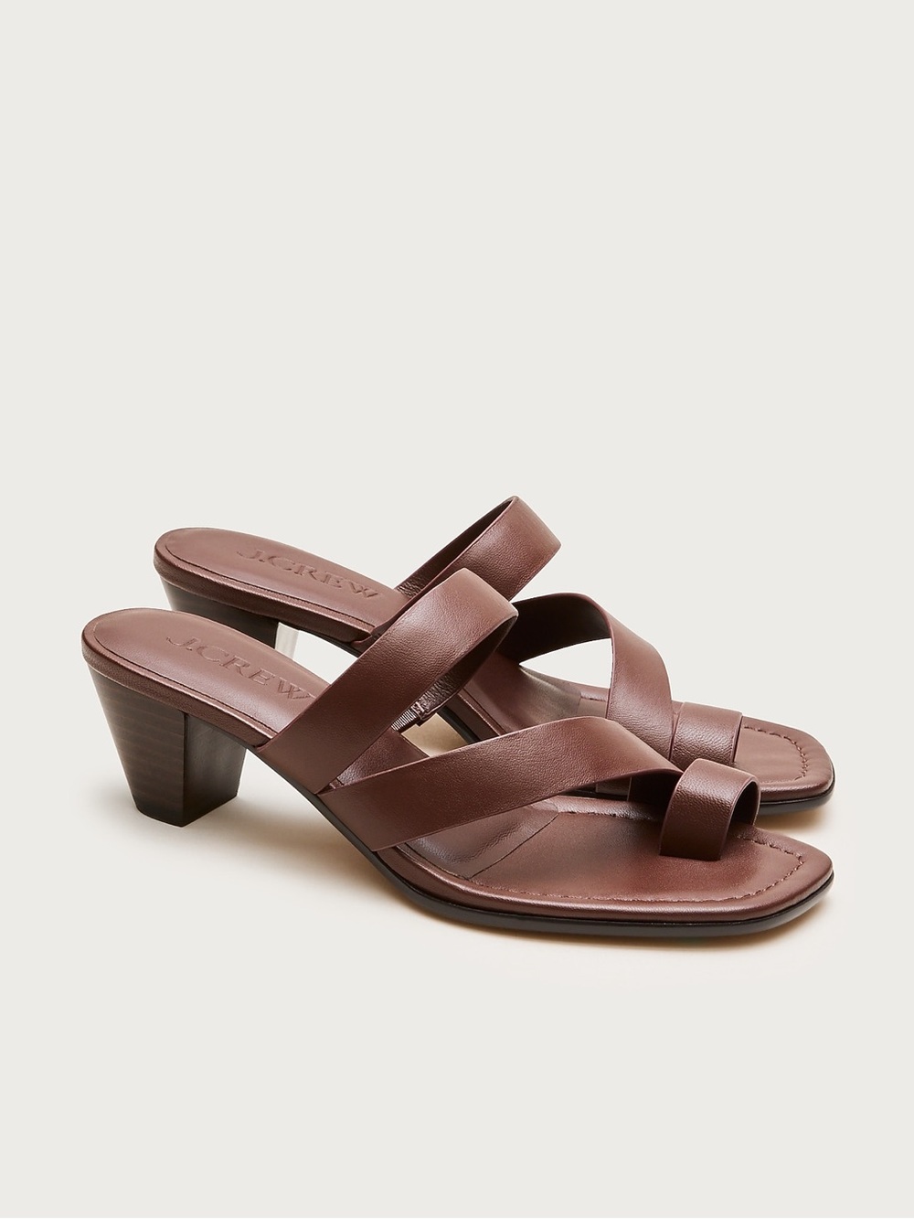 Jcrew Toe-ring kitten-heel sandals in leather